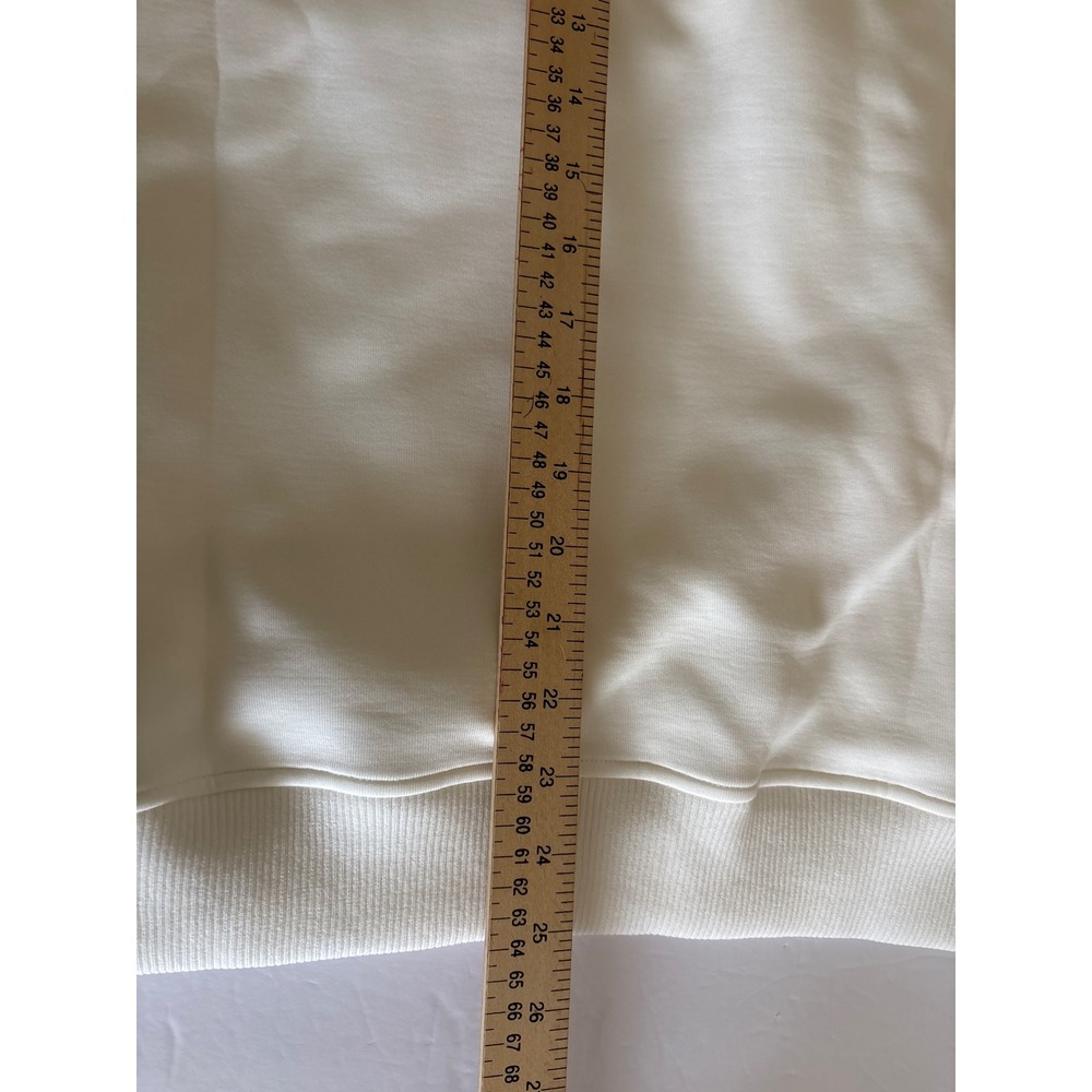 Wuuair Fashion Womens White Raglan Sleeve Hoodie Sweatshirt Large NWT - Picture 7 of 7